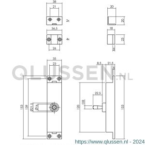 Intersteel Living 5620 set kruk-espagnolet links Hoek 90 graden diameter 19 mm met stangenset 2x 1245 mm RVS zwart 0023.562046B