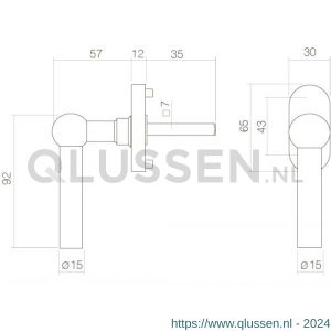Intersteel Essentials 6156 raamkruk L-vorm bol op stalen ovale rozet stift 7x35 mm RVS 0035.615630