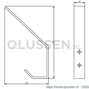 Intersteel Essentials 6950 kapstokhaak 695010 gebogen RVS 0035.695010