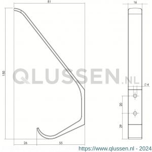 Intersteel Living 6950 kapstokhaak afgerond RVS 0035.695040