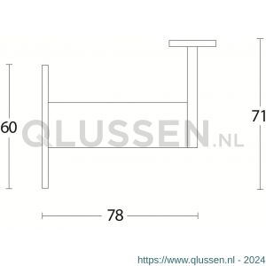 Intersteel Living 7300 leuninghouder zwaar vierkant vlak RVS 0035.730011