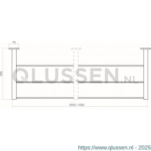 Intersteel Essentials 7380 garderobe 1 meter met 6 kledinghangers RVS 0035.738001