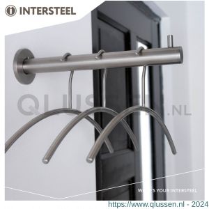 Intersteel Essentials 7380 garderobesteun met 3 kledinghangers RVS 0035.738003