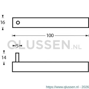 Intersteel Essentials 7634 handdoek-kleding steun universeel 100 mm RVS 0035.763410