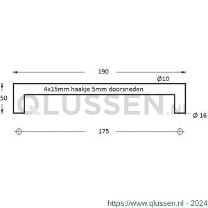 Intersteel Essentials 7634 handdoekrek met 4 vaste pinnen RVS 0035.763414