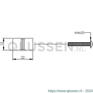 Intersteel Essentials 8510 meubelknop recht diameter 13 mm RVS 0035.851010