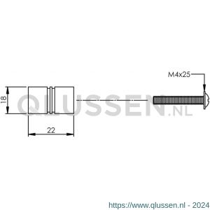 Intersteel Essentials 8510 meubelknop recht diameter 18 mm RVS 0035.851014