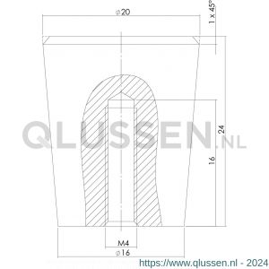 Intersteel Essentials 8510 meubelknop conisch diameter 20 mm RVS 0035.851030