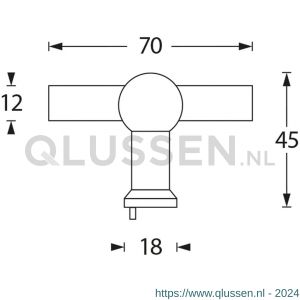 Intersteel Essentials 8510 meubelknop T-vorm recht 22 mm RVS 0035.851072