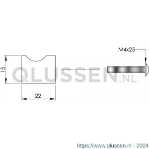 Intersteel Essentials 8520 meubelknop 852040 vingergrip diameter 15 mm RVS 0035.852040