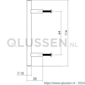 Intersteel Essentials 8977 keukengreep 897710 diameter 10x64x114 mm RVS 0035.897710