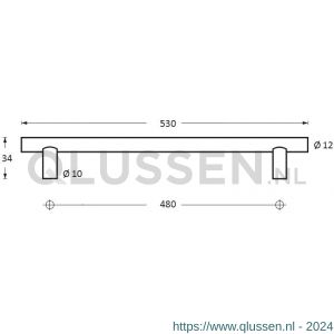 Intersteel Essentials 8977 keukengreep 897740 diameter 12x480x530 mm RVS 0035.897740
