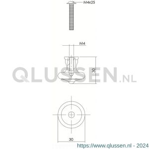 Intersteel Living 8550 meubelknop 30 mm smeedijzer zwart 0048.855052