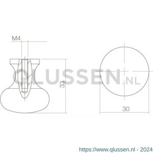 Intersteel Living 8550 meubelknop Paddenstoel 30 mm smeedijzer zwart 0048.855061