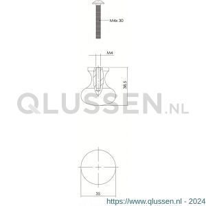 Intersteel Living 8550 meubelknop Paddenstoel 35 mm smeedijzer zwart 0048.855062