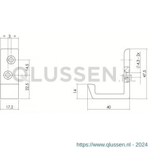 Intersteel Living 6910 jashaak zwaar aluminium diagonale schroefgaten 0081.691020