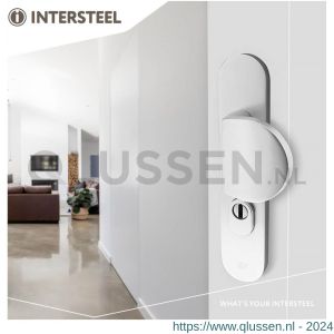 Intersteel Living 3796 SKG3 veiligheids schilden geveerd greep-kruk profielcilindergat 72 mm met kerntrek beveiliging aluminium zwart 0023.379636