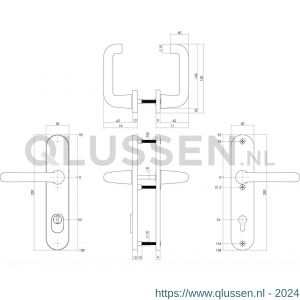 Intersteel Living 3797 SKG3 veiligheids schilden geveerd kruk-kruk profielcilindergat 55 mm met kerntrek beveiliging aluminium F1 0082.379729