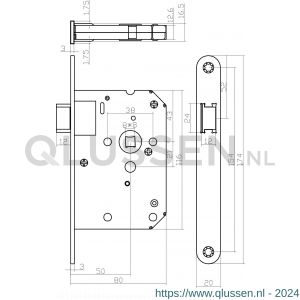 Intersteel Essentials 9540 woningbouw loopslot voorplaat afgerond wit gelakt 20x174 mm doorn 50 mm met sluitplaat 0094.954011