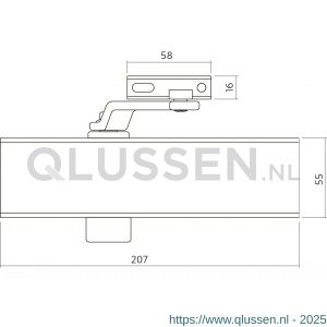 Intersteel Essentials 4801 deurdranger met schaararm 120 207x55x40 mm sluitkracht 2~4 zilvergrijs 0098.480120