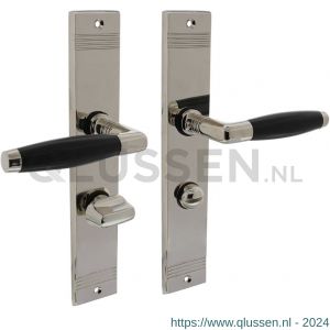 Intersteel Living 0238 deurkruk Ton basic met schild groef 235x43x5 mm WC 63/8 mm nikkel-ebbenhout 1218.023865