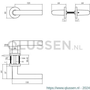 Intersteel Living 0055 deurkruk Broome met rozet diameter 50x7 mm met 7 mm nokken aluminium-zwart 1223.005502