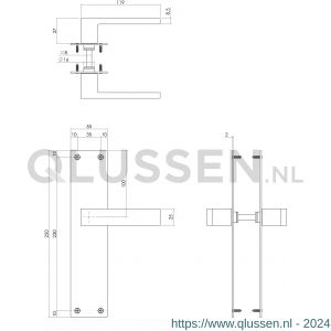 Intersteel Living 0571 deurkruk Amsterdam met langschild 250x55x2 mm blind RVS-zwart 1223.057111