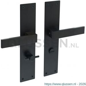 Intersteel Living 0571 deurkruk Amsterdam met langschild 250x55x2 mm WC 63/8 mm RVS-zwart 1223.057165