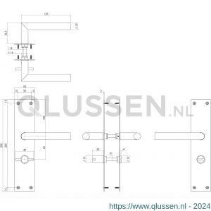 Intersteel Living 0583 deurkruk Jura met langschild 250x55x2 mm WC 63/8 mm RVS-zwart 1223.058365