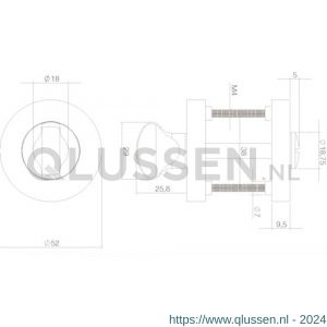 Intersteel Living 3476 WC-sluiting 8 mm rond schroefrozet zwart 1223.347660