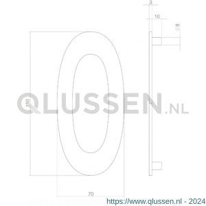 Intersteel Living 4020 huisnummer 0 150 mm RVS-zwart 1223.402040