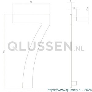 Intersteel Living 4020 huisnummer 7 150 mm RVS-zwart 1223.402047