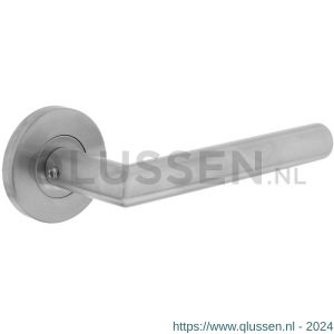 Intersteel Essentials 1012 deurkruk Hoek 90 graden op geveerde kunststof onderrozet diameter 55x8 mm met 7 mm nokken RVS 1235.101202