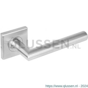 Intersteel Essentials 1242 deurkruk Hoek 90 graden op dubbelgeveerde rozet 53x53x8 mm met 7 mm nokken RVS 1235.124202