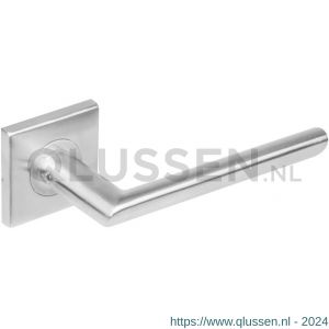 Intersteel Essentials 1243 deurkruk Ovaal Hoek 90 graden op dubbelgeveerde rozet 53x53x8 mm met 7 mm nokken RVS 1235.124302