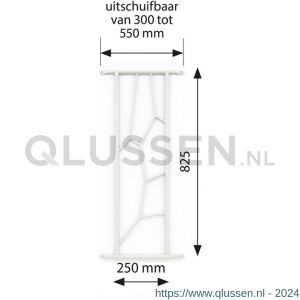 SecuBar Deco 2 siertralie staal 25x82.5 cm op de dag RAL 9010 wit 2010.600.162