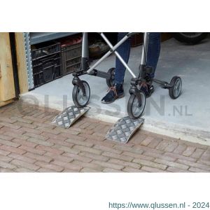 SecuCare portable drempelhulp aluminium breedte 15 cm hoogte 0-10 cm 150 kg set 2 stuks 8025.004.02