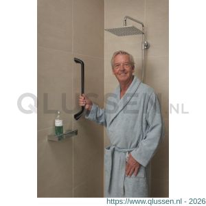 SecuCare wandbeugel aluminium 60 cm mat zwart met montage materiaal 8010.601.15