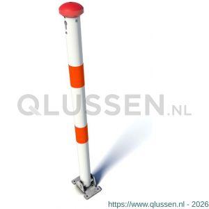 SecuPost klapzuiltje thermisch verzinkt opbouw diameter 60 mm H 1000 mm Europrofielcilinder 60 mm (niet meegeleverd) RAL 9010 wit 4010.000.30