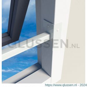SecuBar Single bovenlicht-klapraam barrière-stang staal 60-110 cm RAL 9010 wit 2010.356.011