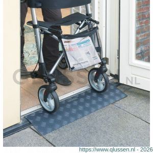 SecuCare drempelhulp aluminium type 1 breedte 78 cm diepte 20 cm hoogte 0-3 cm RAL 7021 zwartgrijs 150 kg 8025.005.06