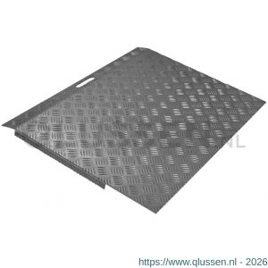 SecuCare drempelhulp aluminium type 3 breedte 78 cm diepte 59,5 cm hoogte 5-15 cm RAL 7021 zwartgrijs 150 kg 8025.005.08