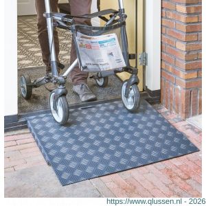 SecuCare drempelhulp aluminium type 3 breedte 78 cm diepte 59,5 cm hoogte 5-15 cm RAL 7021 zwartgrijs 150 kg 8025.005.08