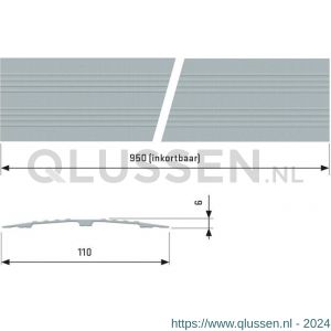 SecuCare drempelvervanger 11 cm inkortbaar L 95 cm inkortbaar blank geanodiseerd 8020.100.01