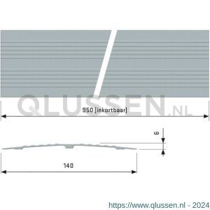 SecuCare drempelvervanger 14 cm inkortbaar L 95 cm inkortbaar blank geanodiseerd 8020.100.11