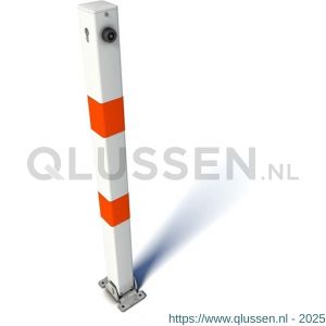 SecuPost klapzuiltje thermisch verzinkt 70x70 mm H 1000 mm Europrofielcilinder (meegeleverd) RAL 9010 wit 4010.000.10