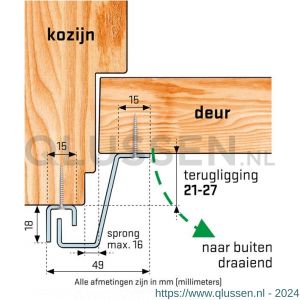 SecuStrip Plus achterdeur buitendraaiend terugligging 21-27 mm L 2115 mm RAL 9010 wit 1010.163.02