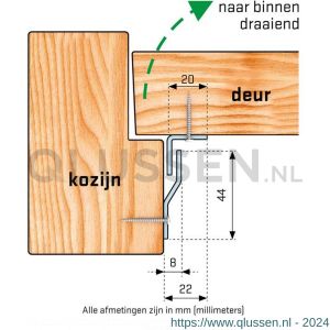 SecuStrip Basic binnendraaiende deur L 2050 mm RAL 9010 wit 1010.110.02