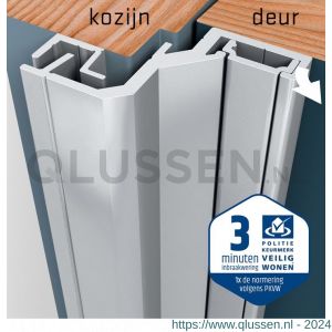 SecuStrip Style achterdeur buitendraaiend terugligging 18-20 mm L 2150 mm blank geanodiseerd 1010.182.03