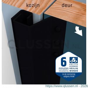 SecuStrip Plus achterdeur buitendraaiend terugligging 0-6 mm L 2300 mm RAL 9005 Blackline zwart-satijn 1010.170.056